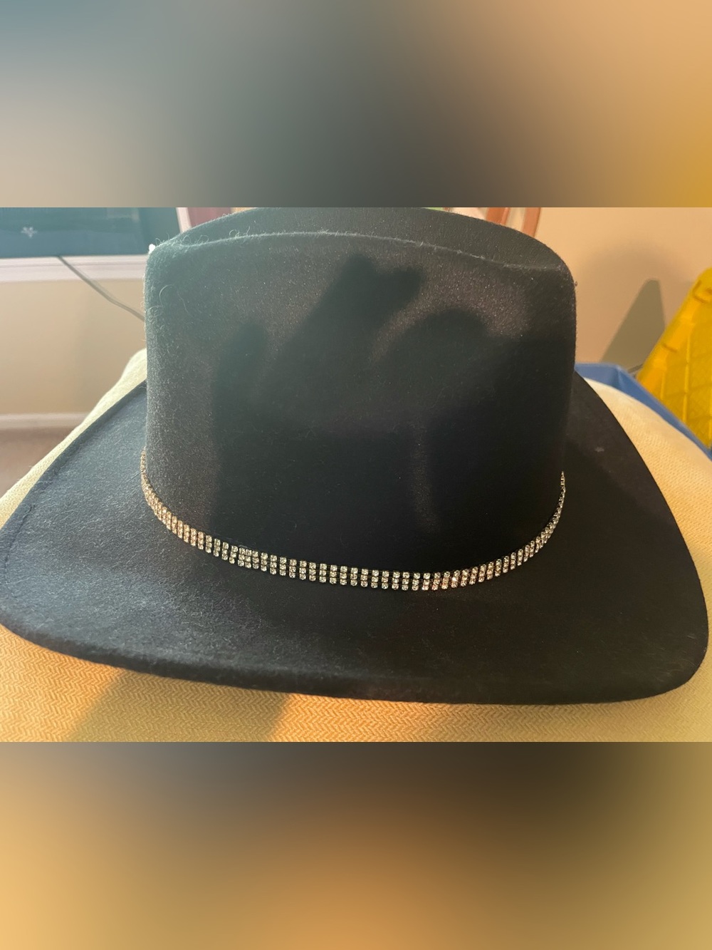 Black Cowboy Hat with Rhinestone Band